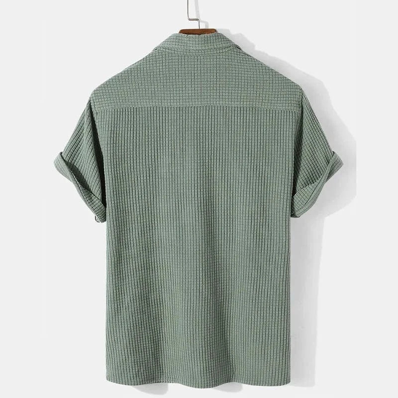 Marlo Waffle-Knit Polo Shirt