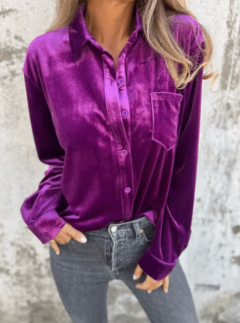Amaryllis – Elegant and trendy velvet blouse