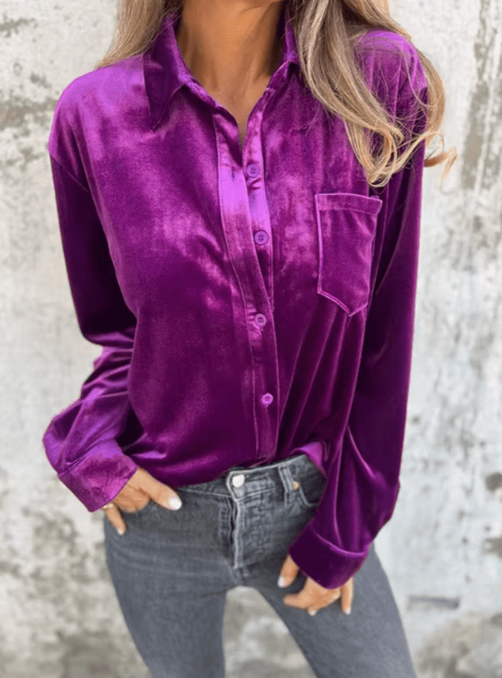 Amaryllis – Elegant and trendy velvet blouse