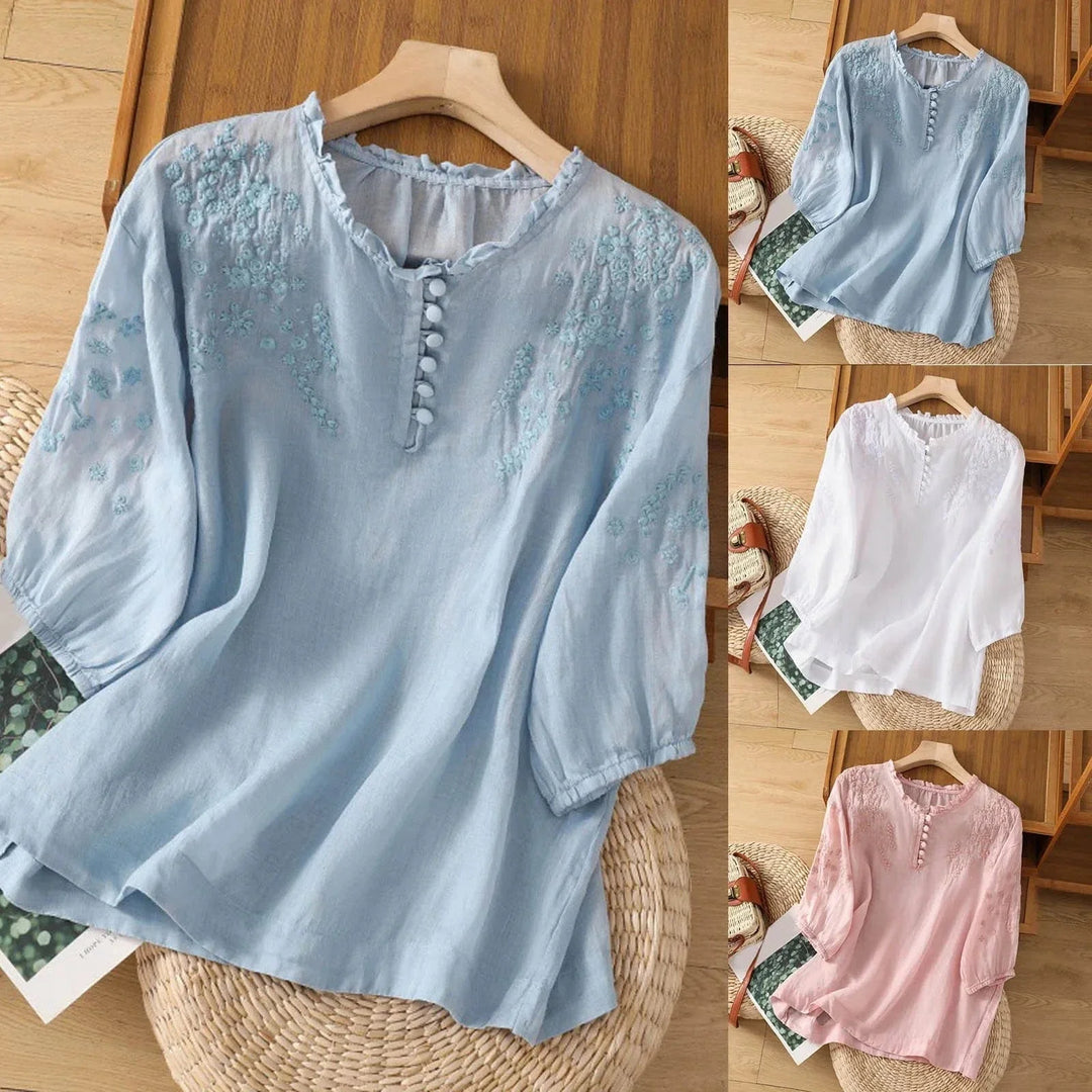 Evelyn Linen Blouse
